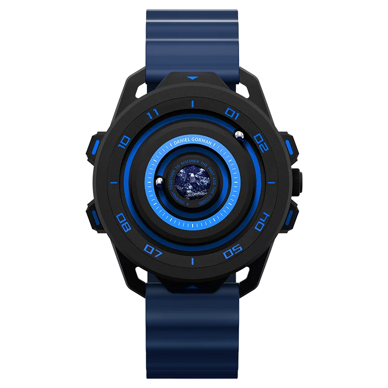 ग्रह श्रृंखला नवीनतम डिजाइन चुंबकीय एनालॉग आयरन बॉल घड़ी हाथ सिलिकॉन बैंड जलरोधक चमकदार पुरुषों क्वार्ट्ज घड़ियाँ