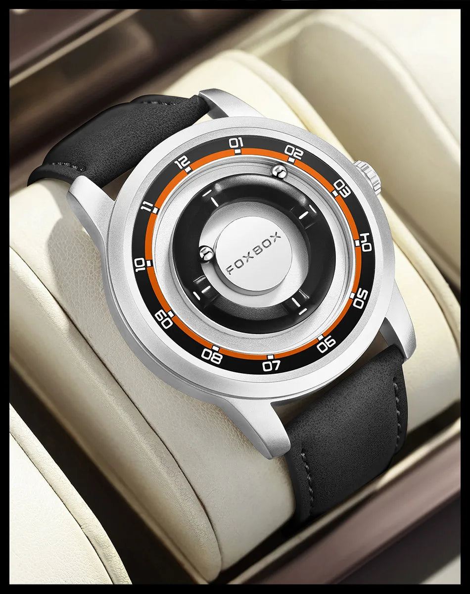 FOXBOX Magnetic Driven Watch – Waterproof Fashion Quartz – detail view