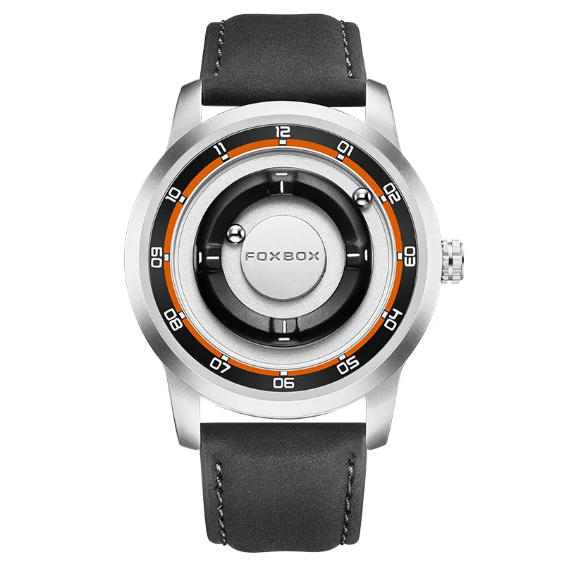 New Original FOXBOX Fashion Mens Watches Top Brand Luxury Magnetic Rolling Ball Pointer Waterproof Watch for Men Montre Homme