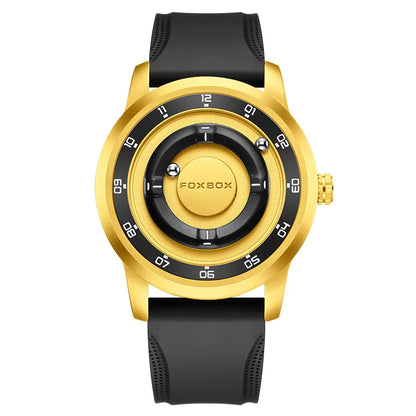 FOXBOX Magnetic Ball Watch – Business Style Steel Dial – detail view