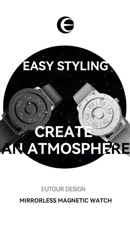 EUTOUR 2025 Magnetic Ball Watch – Unisex Quartz – detail view