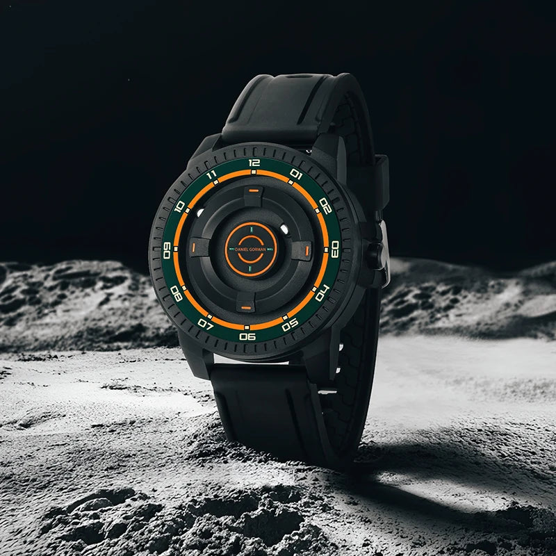 Men's Silicone Band Magnetic Levitation Watch Waterproof Janpanese Movement 3 ATM Hands Watch