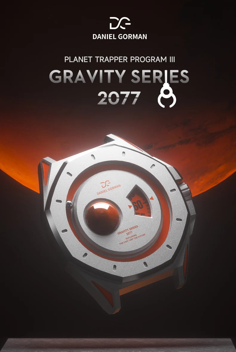 DG0132 Men's Unique Magnetic Gravity Quartz Watch Minimalist Fashion Steel Ball Wristwatch with Creative Dial Gift