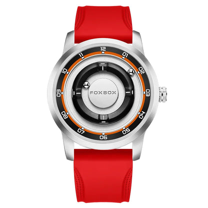 FOXBOX Magnetic Ball Watch – Business Style Steel Dial – detail view