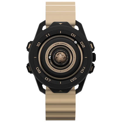 Daniel Gorman DG0525 Planet Magnetic Ball Watch – Brass Case – detail view