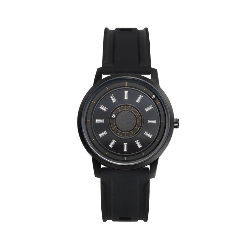 Magnetic Ball Watch — Bold Markers dial, Silicone Smooth band