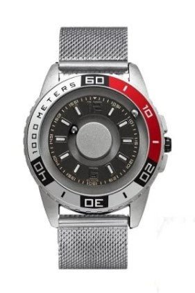 EUTOUR Sports Magnetic Ball Watch – Alloy Steel – dial close-up