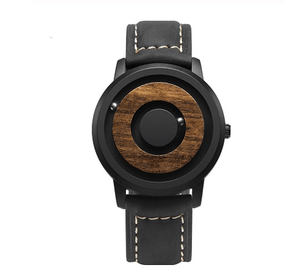 EUTOUR Wooden Face Magnetic Ball Watch – Slim Strap – detail view
