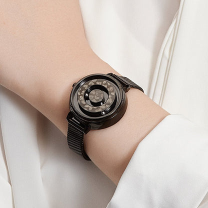 Magnetic Ball Quartz Watch – Classic Rolling Ball Display – detail view