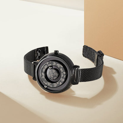 Magnetic Ball Quartz Watch – Classic Rolling Ball Display – detail view