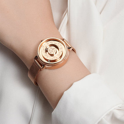Magnetic Ball Quartz Watch – Classic Rolling Ball Display – detail view