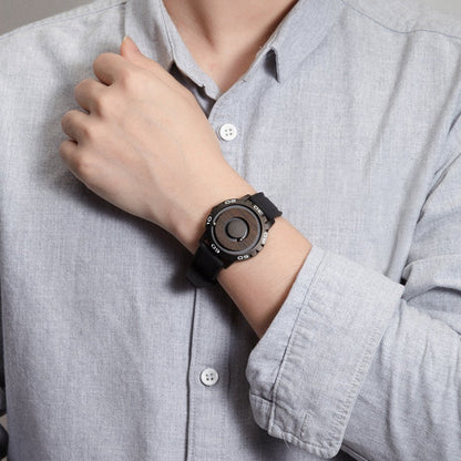 Wooden Face Magnetic Ball Watch – Natural Grain Dial – detail view
